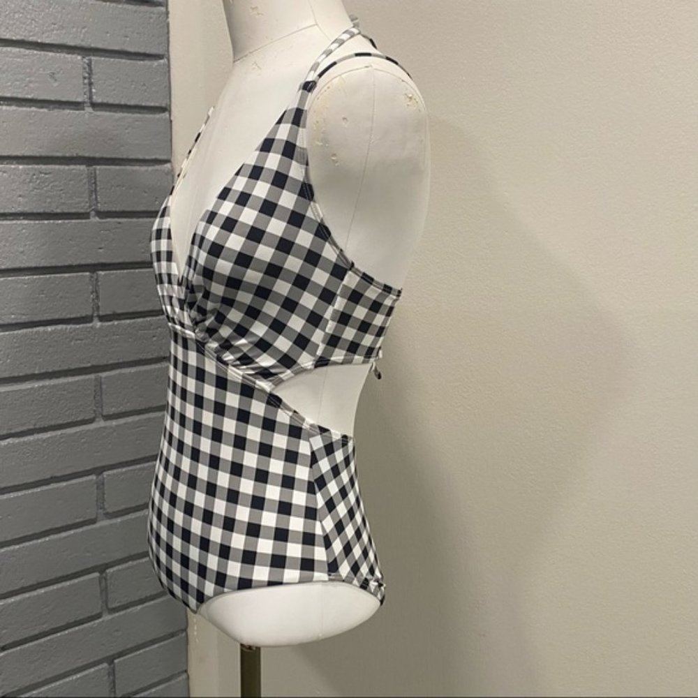 SunnLab one piece swimsuit retro black and white gingham size small
